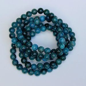 Blue Apatite Beaded Bracelet